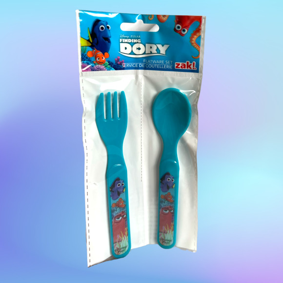 Disney Finding Dori Kids 4 Piece Meal Set BPA FREE Plastic Plate Bowl Flatware - Picture 5 of 8